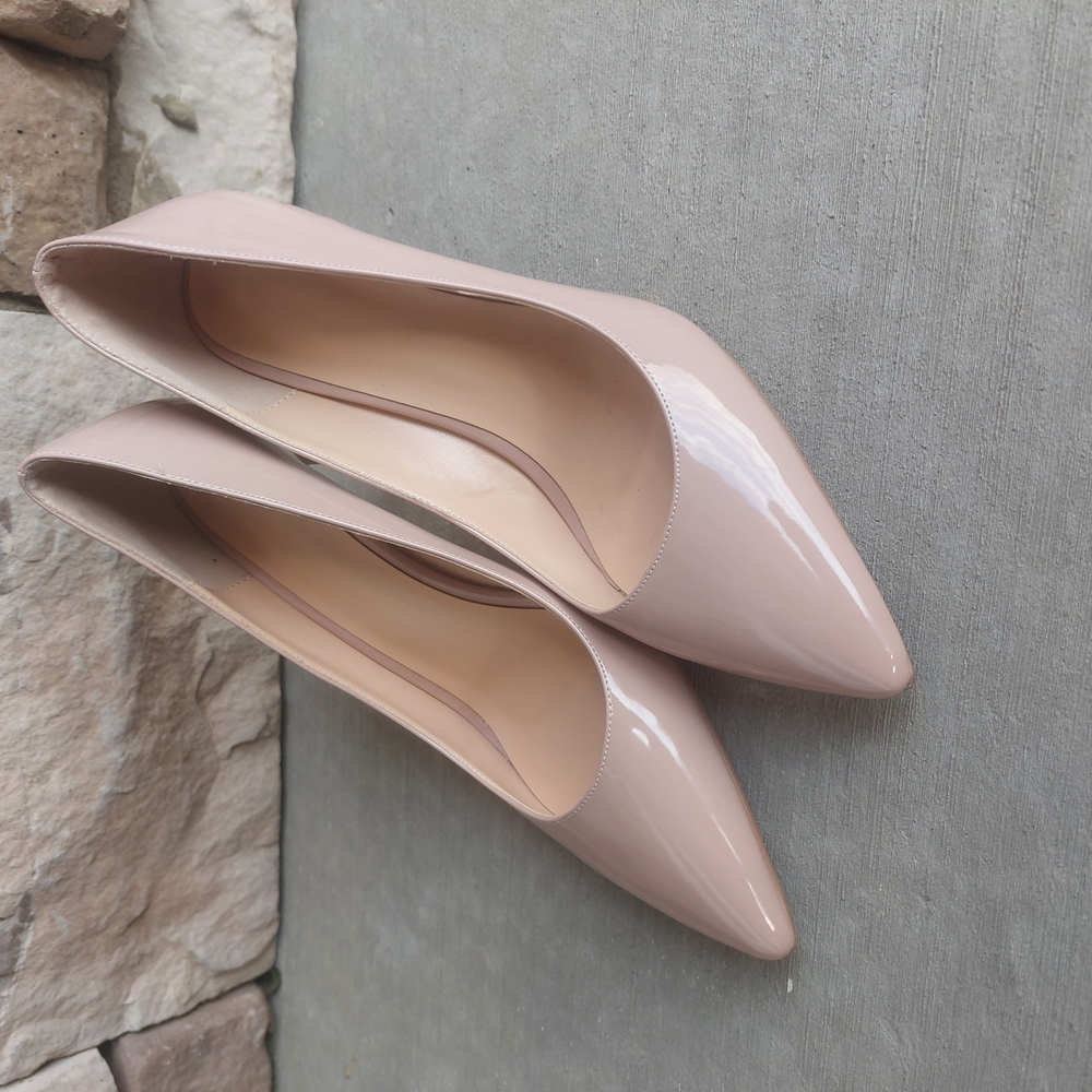 Cream High-Heeled Pumps with Pointed Toe